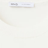 Mango camiseta tricot arraona in off white