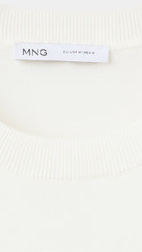 Mango camiseta tricot arraona in off white