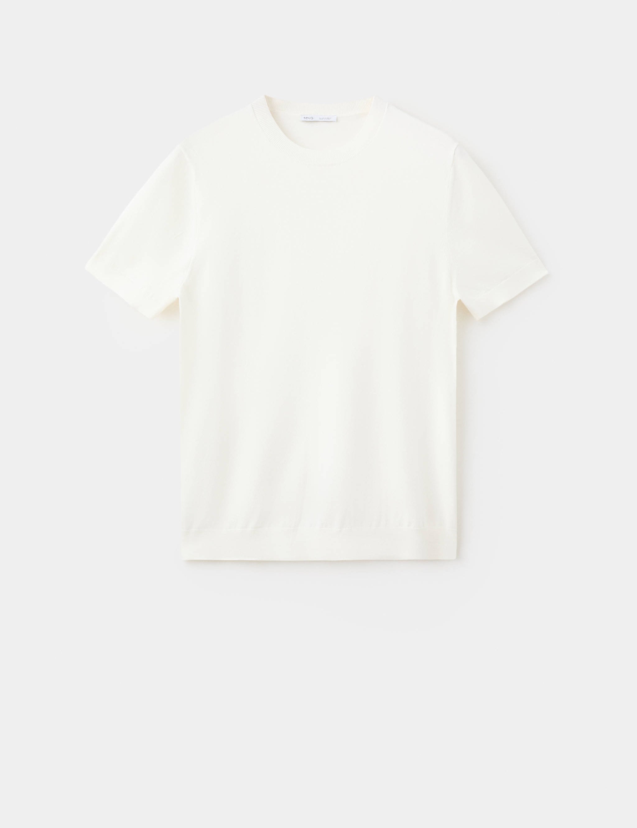Mango camiseta tricot arraona in off white