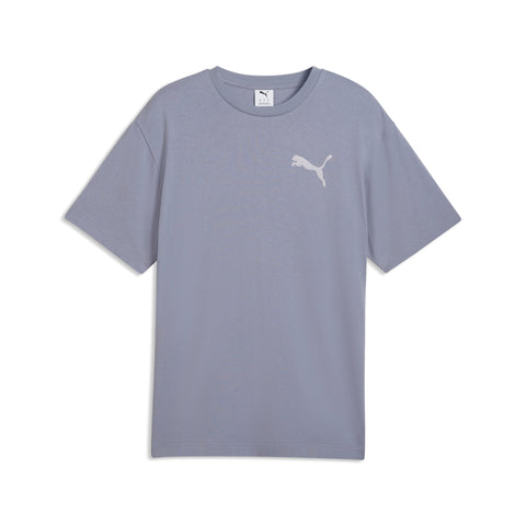 PUMA essentials elevated cat logo relaxed tee men in gray sky