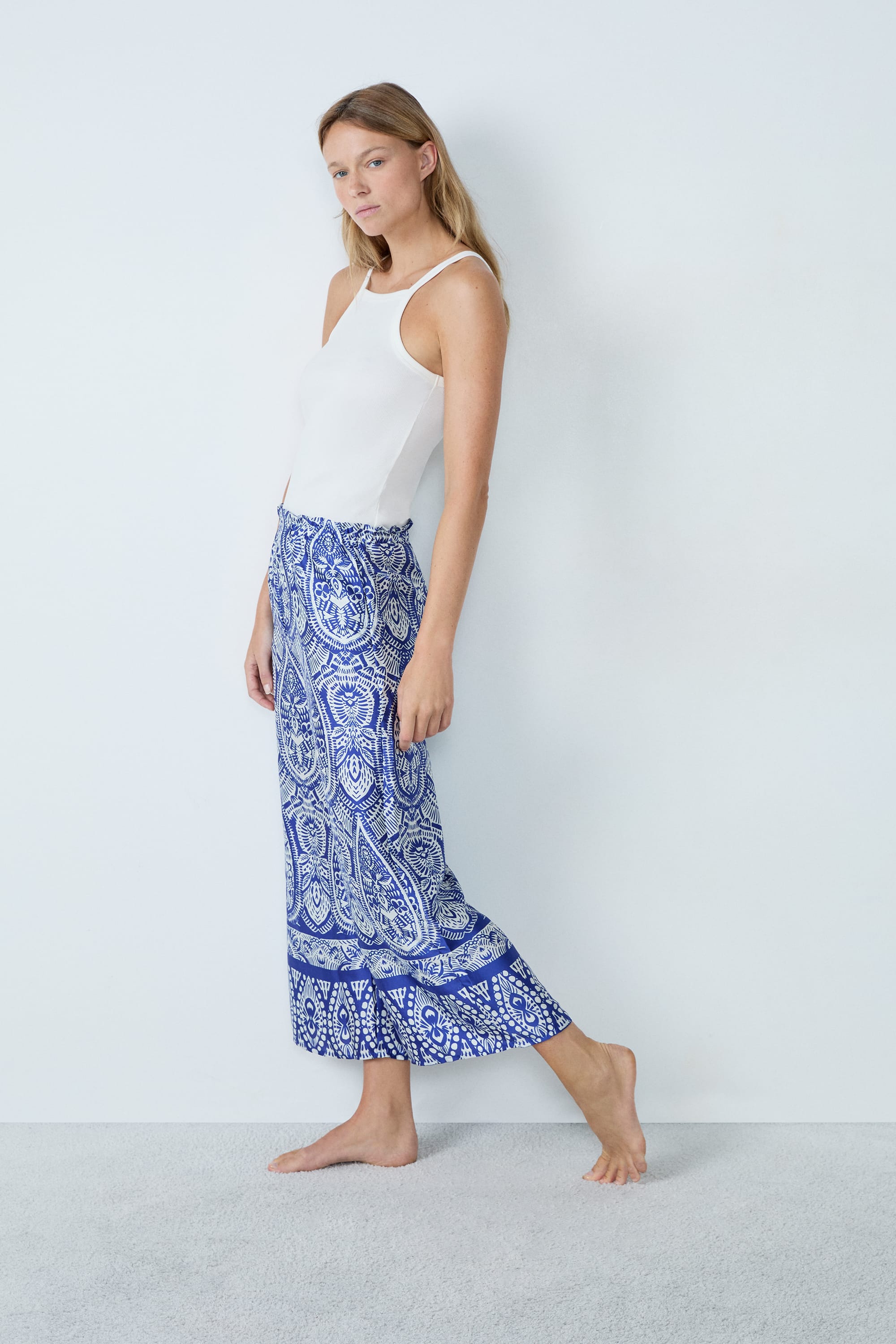 Etam mailan - pantalon 7/8 in imp bleu vert - Image 1