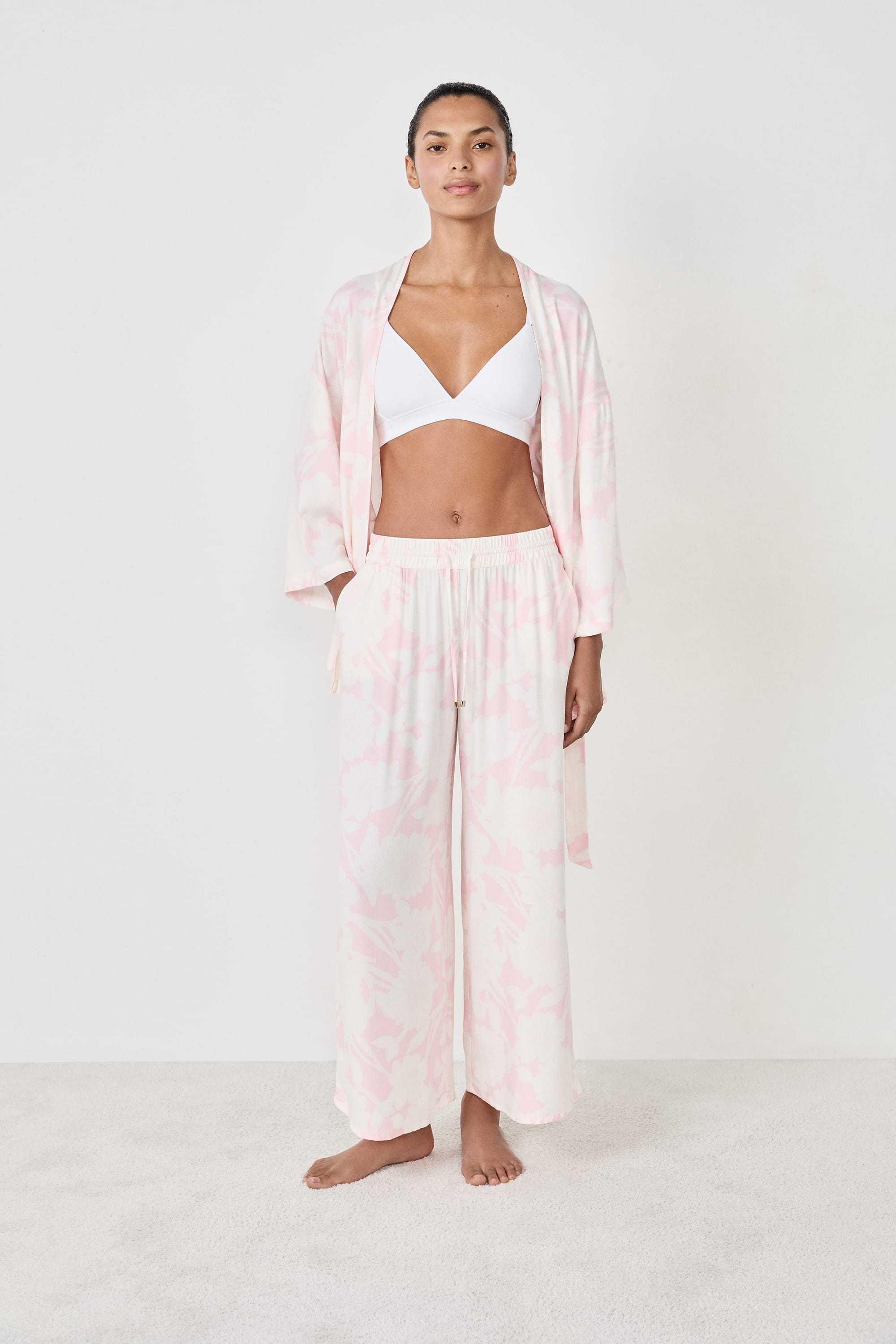 Etam magnolia - pantalon 7/8 spe in imp fond rose - Image 4