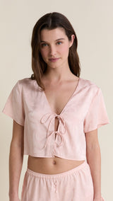 Etam spiree - chemise mc in imp fond rose - Image 1