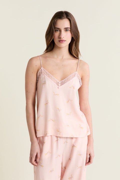 Etam plumia - caraco in imp fond rose