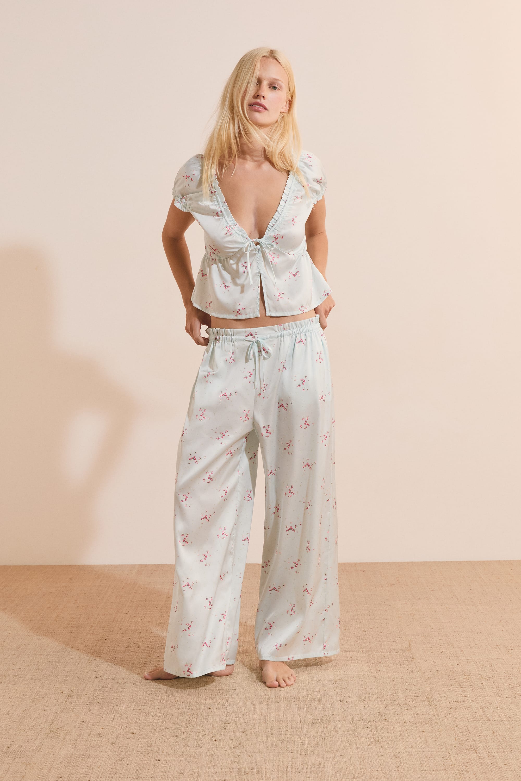 Etam fiocco - pantalon 7/8 in imp bleu vert, - Image 3