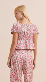 Etam feuilline - top mc in imp fond rose - Image 2