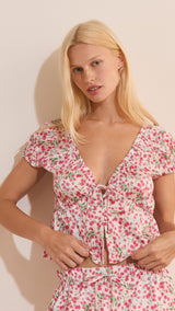 Etam feuilline - top mc in imp fond rose - Image 3