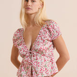 Etam feuilline - top mc in imp fond rose - Image 1