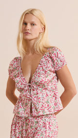 Etam feuilline - top mc in imp fond rose - Image 1