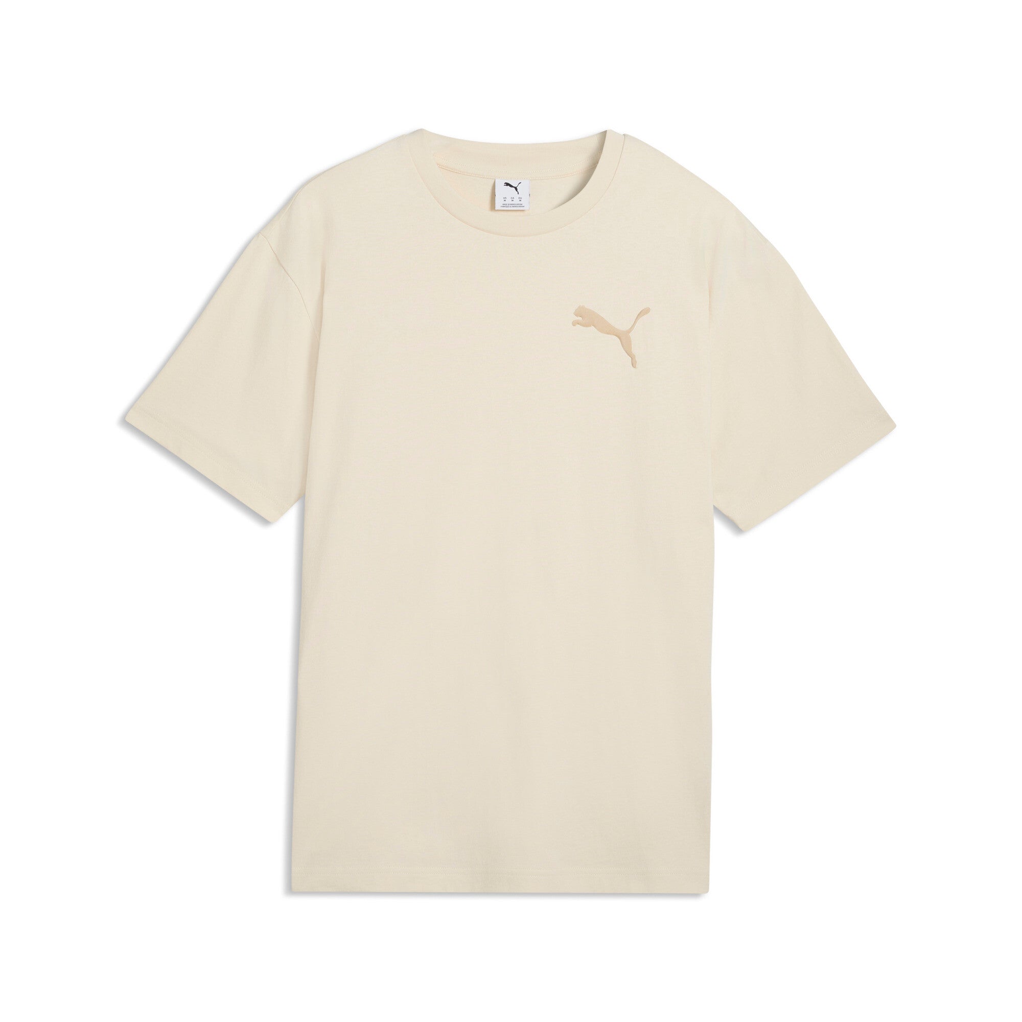PUMA essentials elevated cat logo relaxed tee men in alpine snow