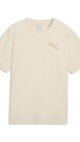 PUMA essentials elevated cat logo relaxed tee men in alpine snow