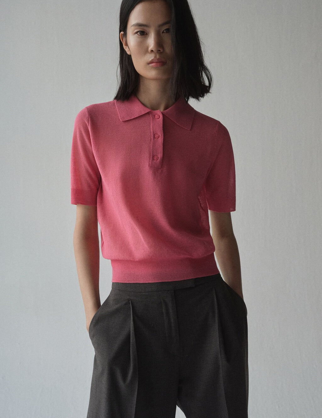 Mango sweater casparin in fuchsia