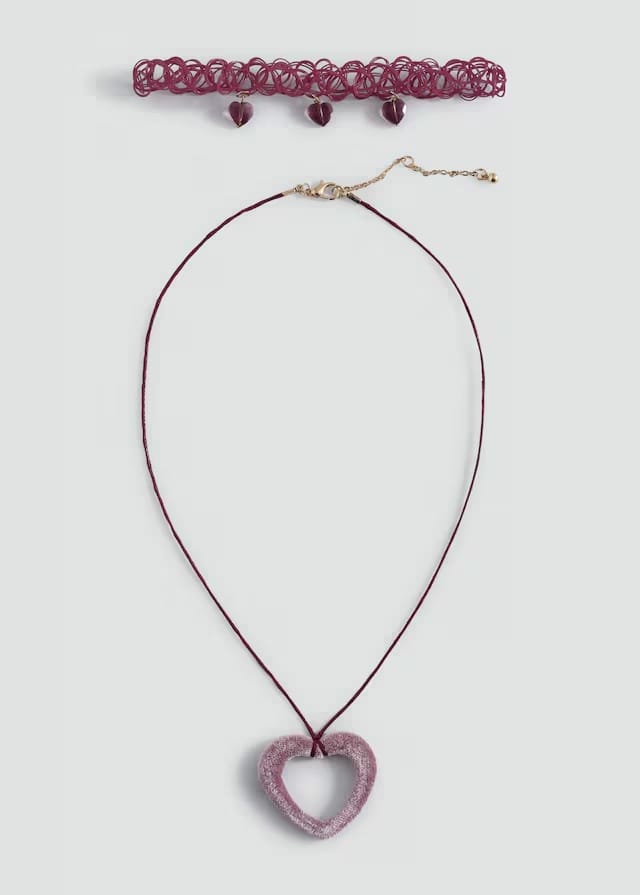 Mango necklace romant in vintage pink