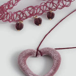 Mango necklace romant in vintage pink