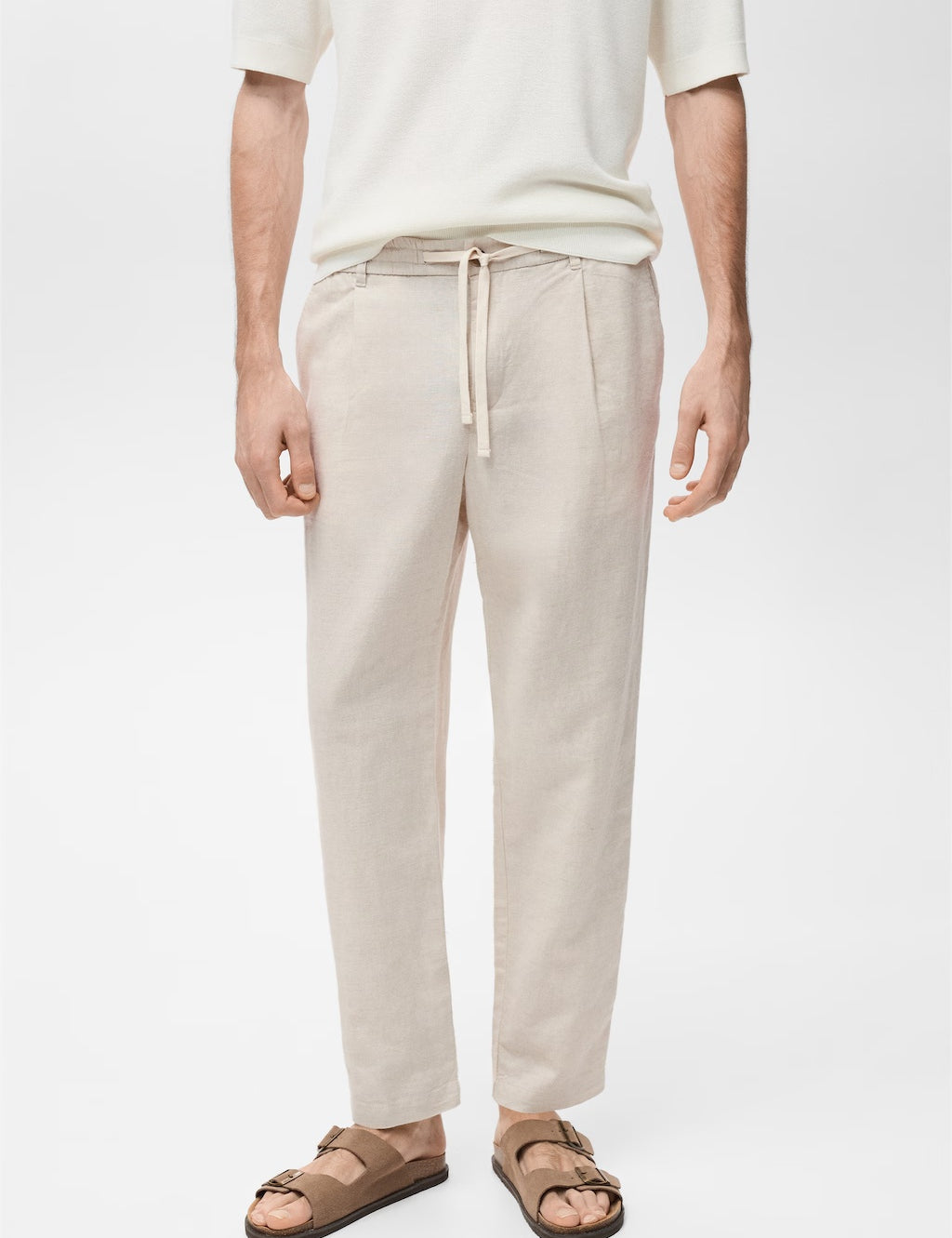 Mango trousers romelino in raw/unbleached