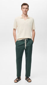 Mango trousers romelino in bottle green - 99999999_01