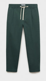 Mango trousers romelino in bottle green - B
