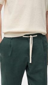 Mango trousers romelino in bottle green - D1