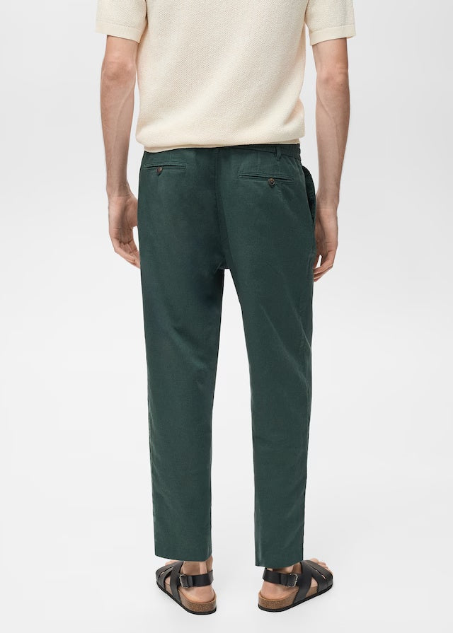 Mango trousers romelino in bottle green - R