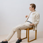 Mango trousers oyster in raw/unbleached - D5