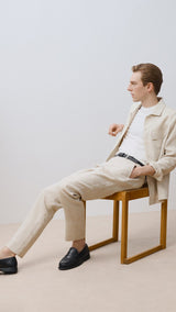 Mango trousers oyster in raw/unbleached - D5