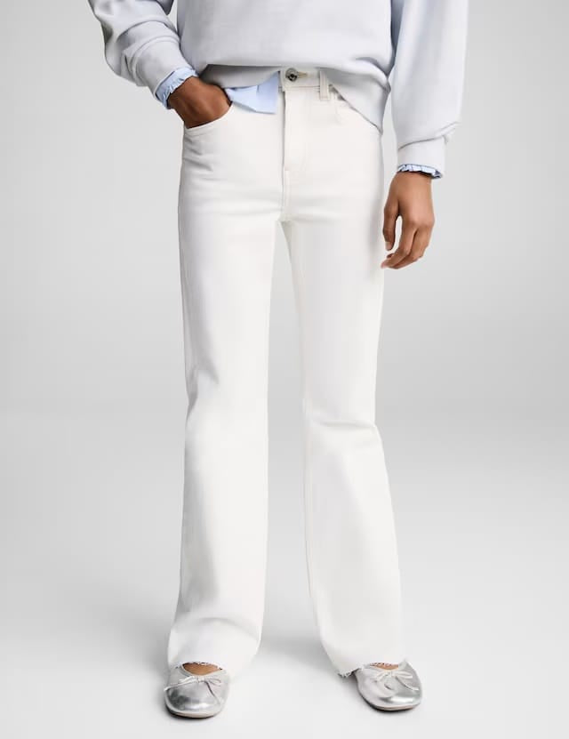 Mango jeans flarexl8 in off white