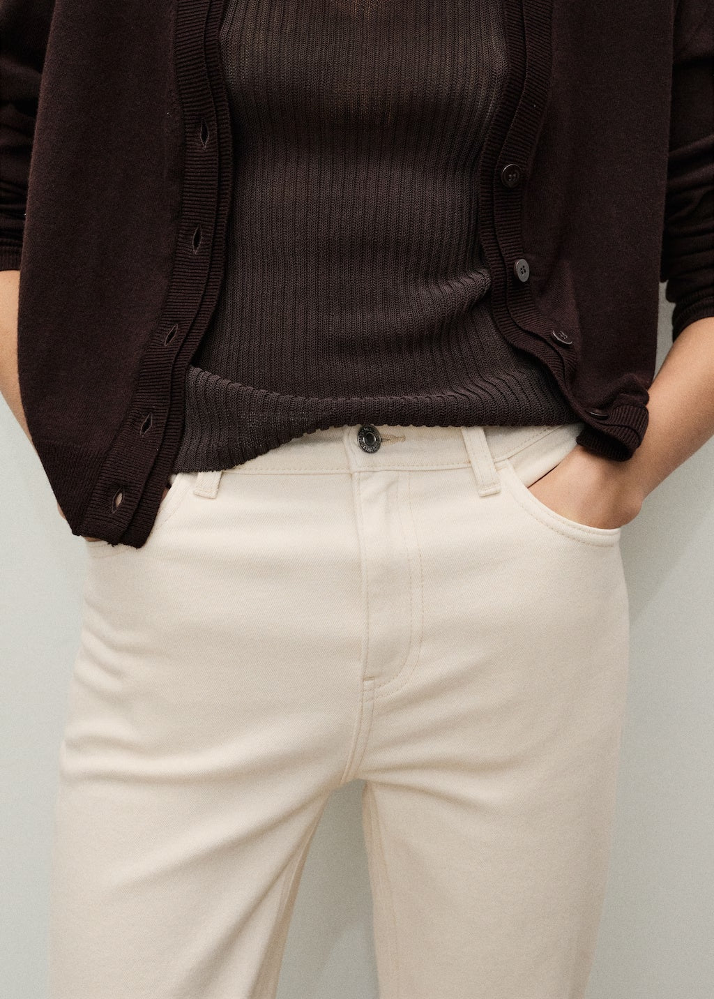 Mango jeans newmom in raw/unbleached - D6