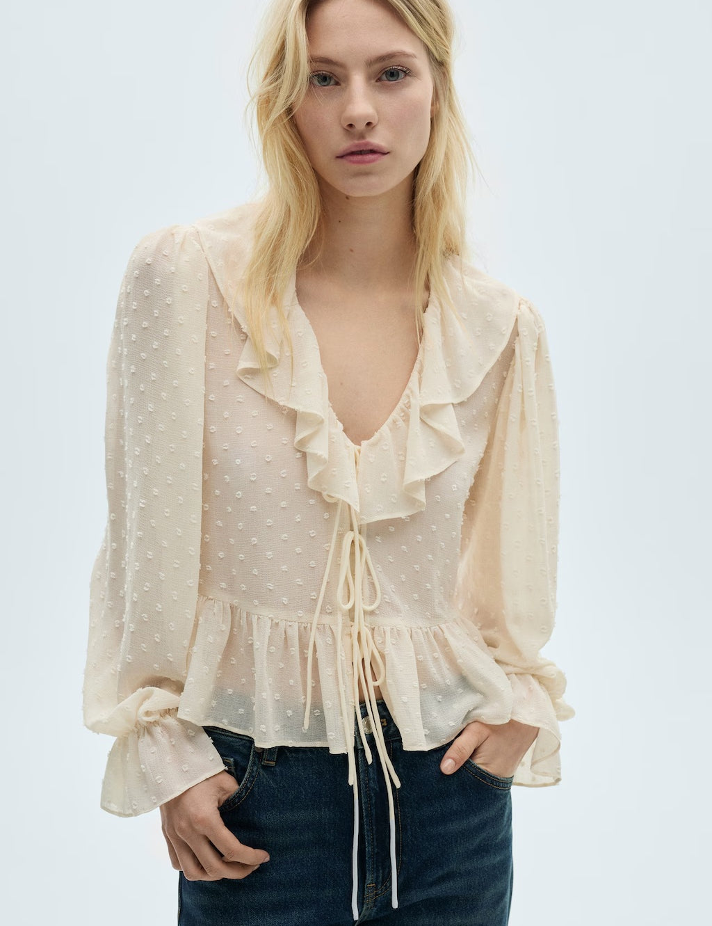 Mango blouse feliz in raw/unbleached