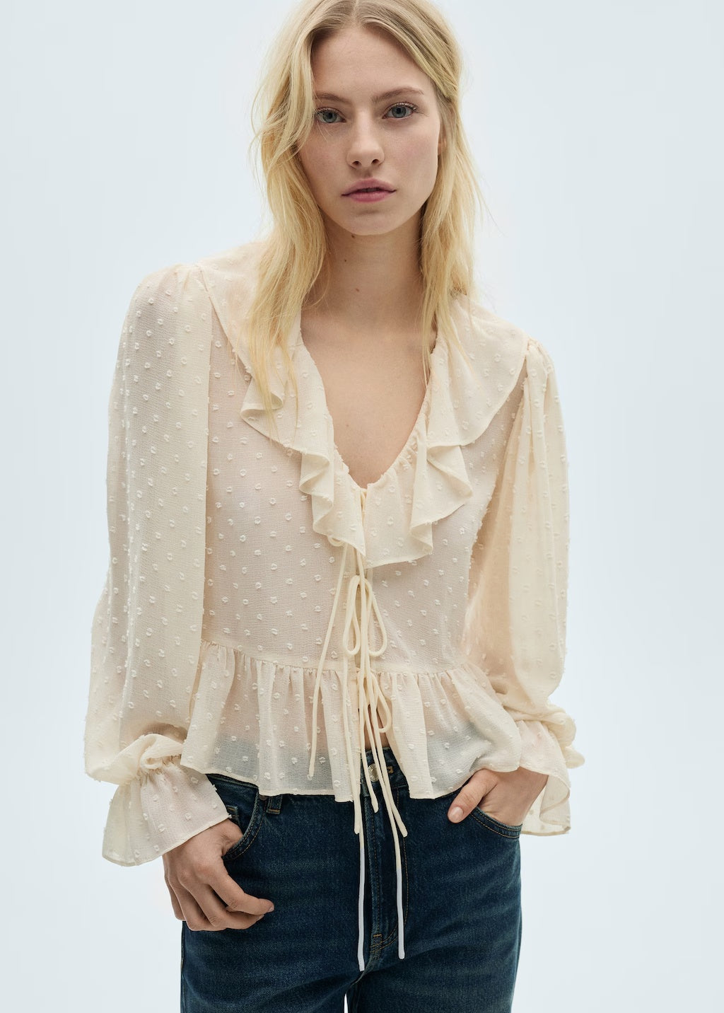 Mango blouse feliz in raw/unbleached