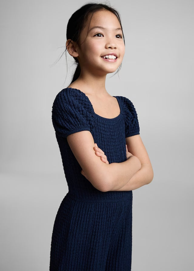 Mango jumpsuit boat in midnight blue