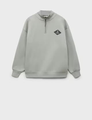 Mango sweatshirt point in green
