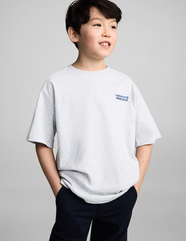 Mango t-shirt fast in light vigore grey