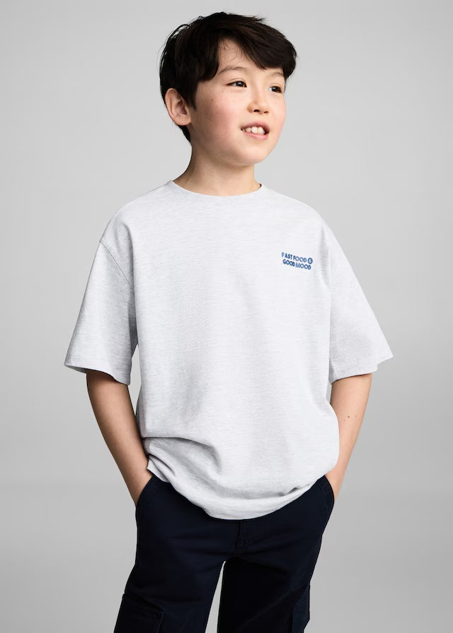 Mango t-shirt fast in light vigore grey