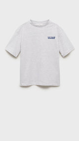 Mango t-shirt fast in light vigore grey - B