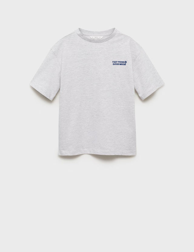 Mango t-shirt fast in light vigore grey - B