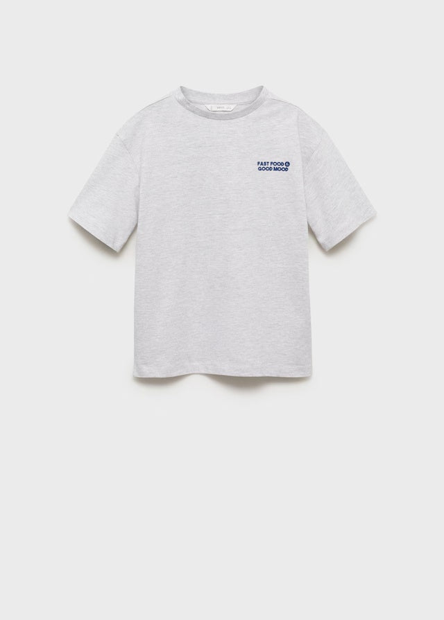 Mango t-shirt fast in light vigore grey - B
