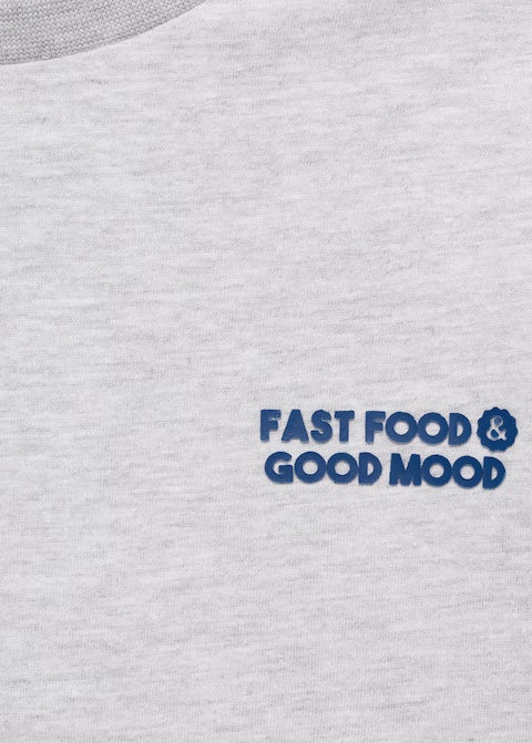 Mango t-shirt fast in light vigore grey - D8