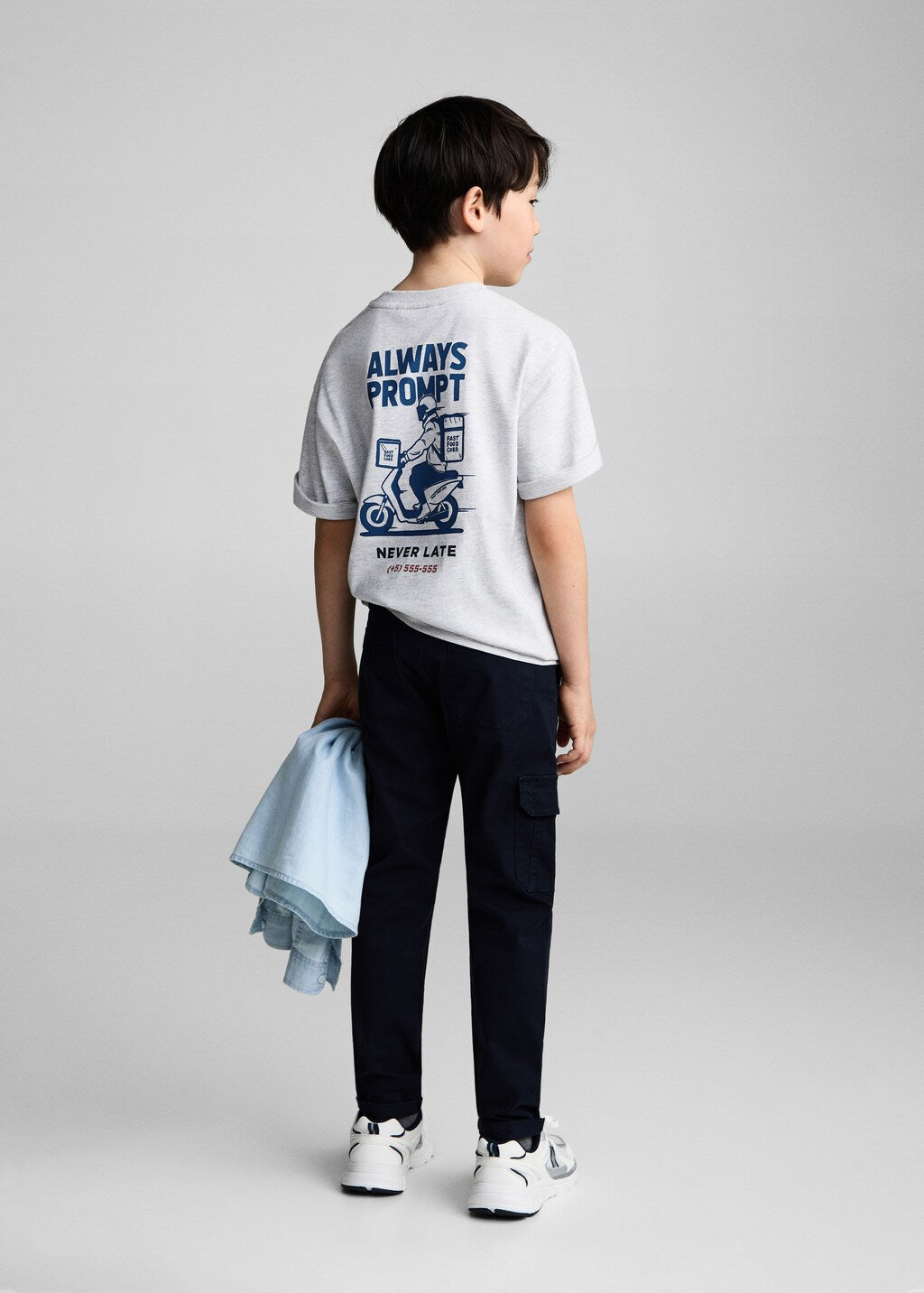 Mango t-shirt fast in light vigore grey - R