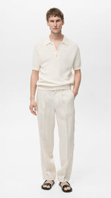 Mango trousers nikos in ivory - 99999999_01