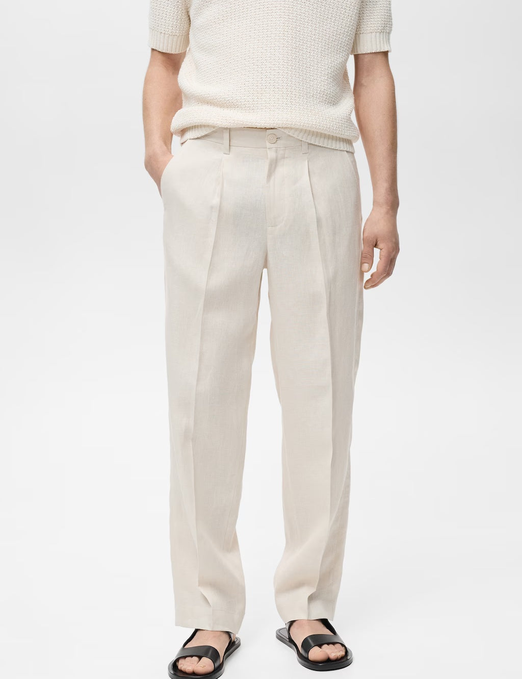 Mango trousers nikos in ivory