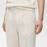 Mango trousers nikos in ivory - D1