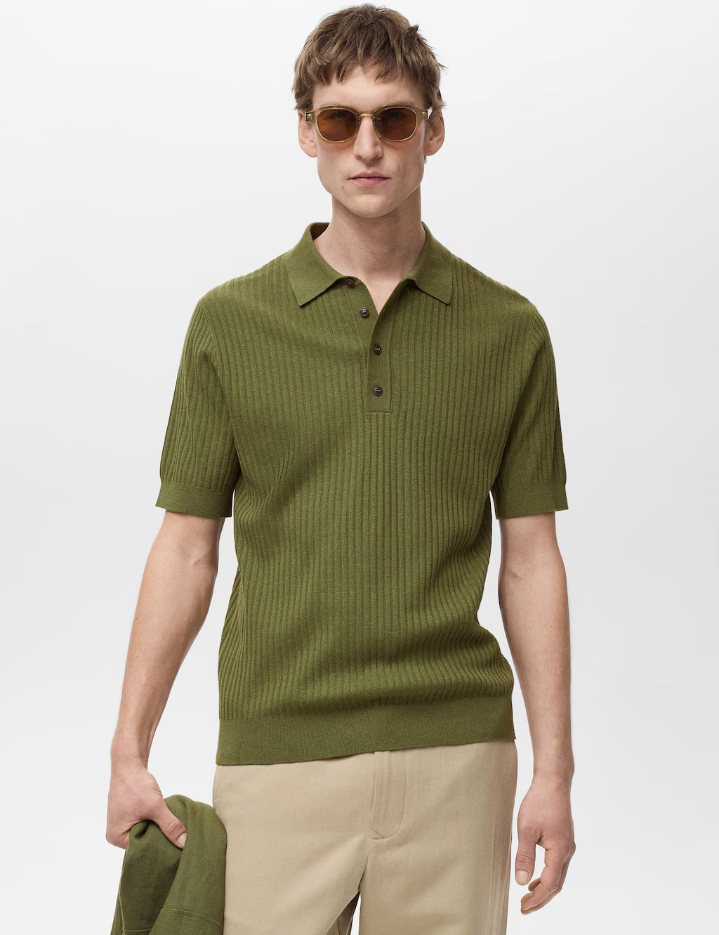 Mango poloshirt paule in green