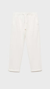 Mango trousers bambu in white
