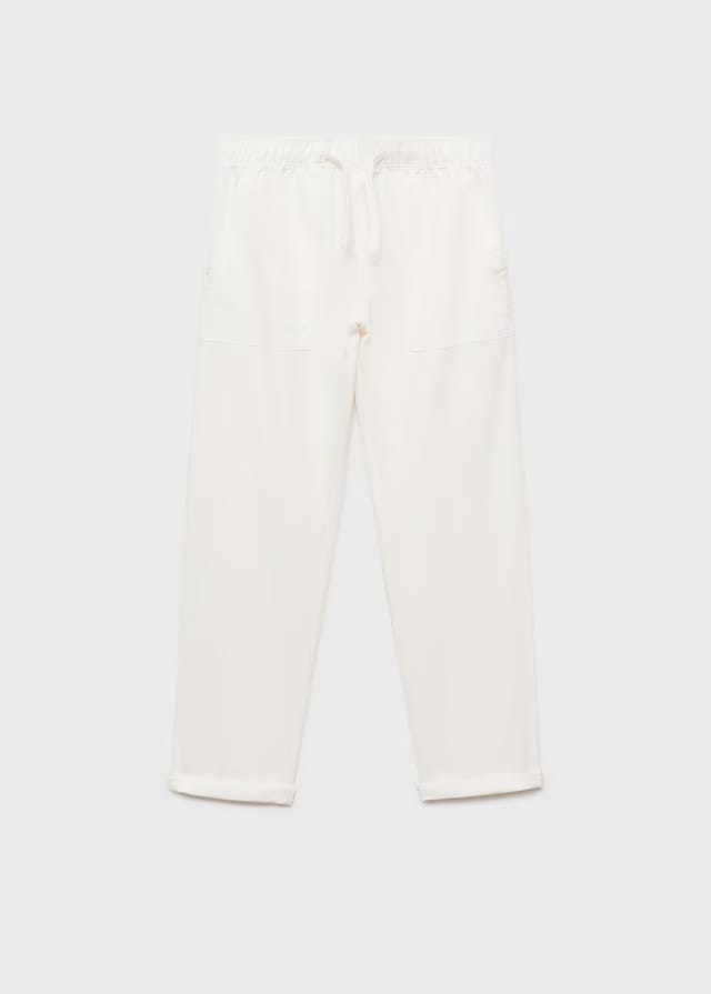 Mango trousers bambu in white