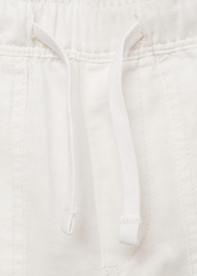 Mango trousers bambu in white