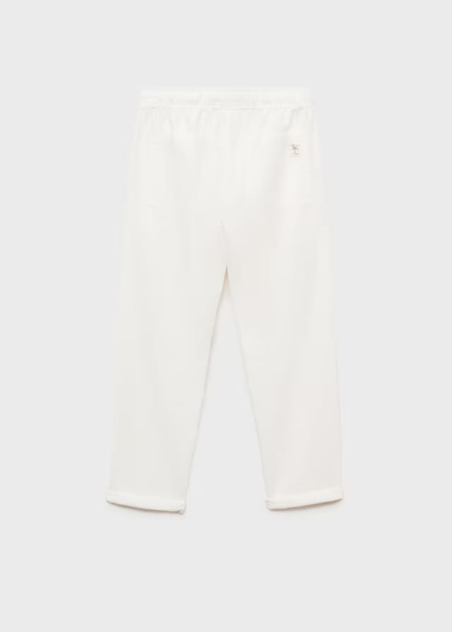 Mango trousers bambu in white