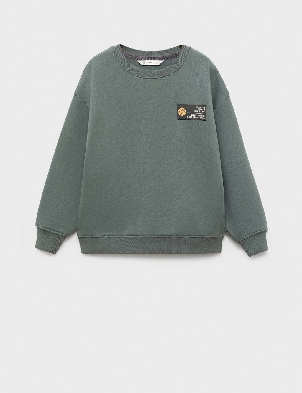 Mango sweatshirt shot in moss - B
