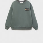 Mango sweatshirt shot in moss - B