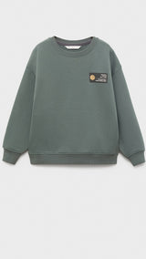 Mango sweatshirt shot in moss - B