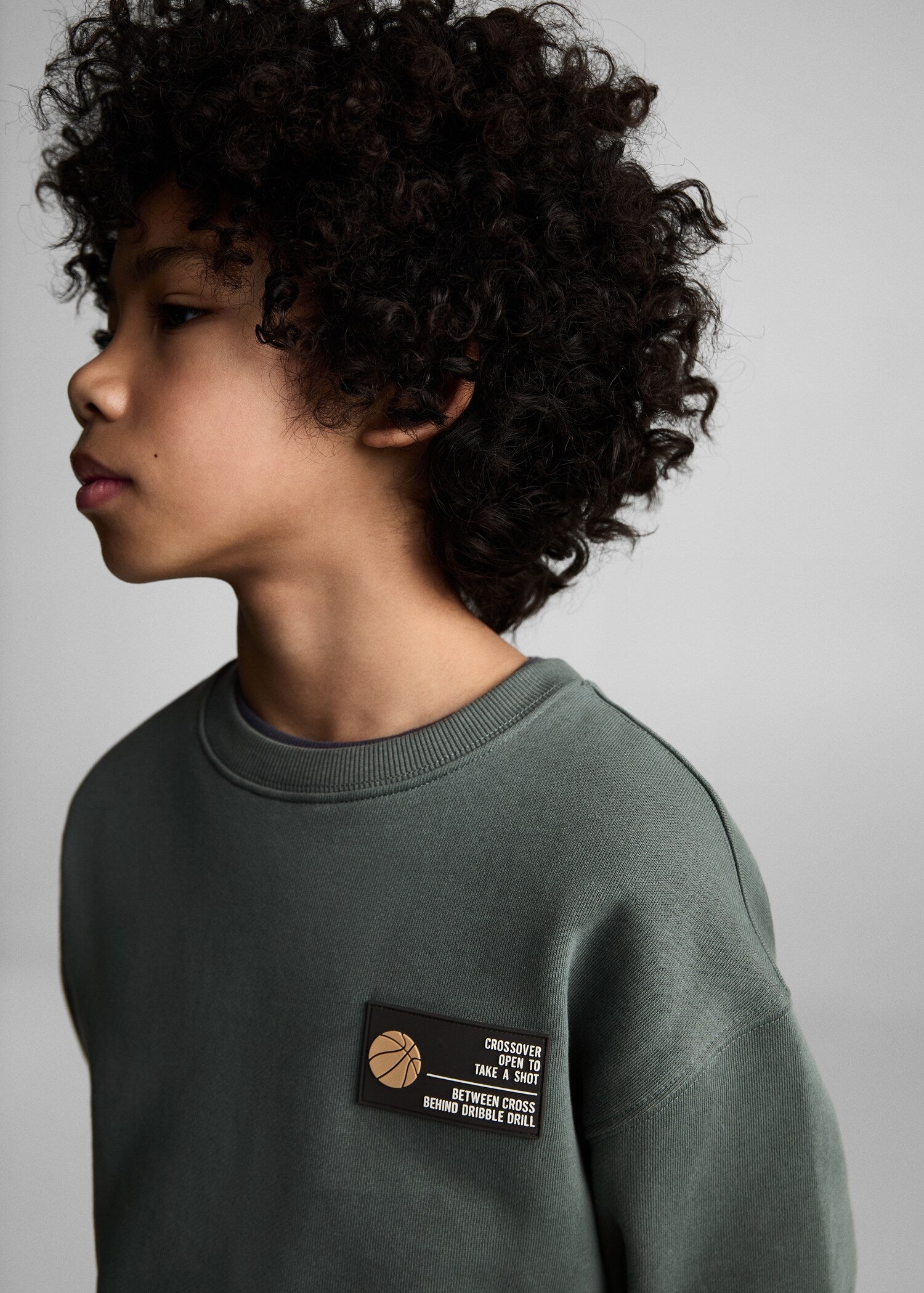 Mango sweatshirt shot in moss - D1